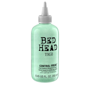 TIGI Bed Head Control Freak serum application on hair for smooth styling.