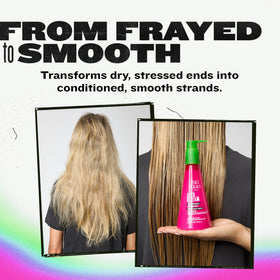 TIGI Bed Head Ego Boost hydrolyzed keratin supports hair strength.