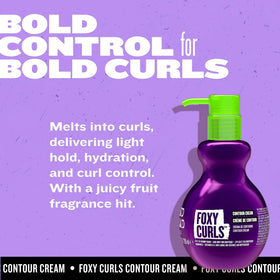 Model hair shows defined Foxy Curls Contour Creme curls.