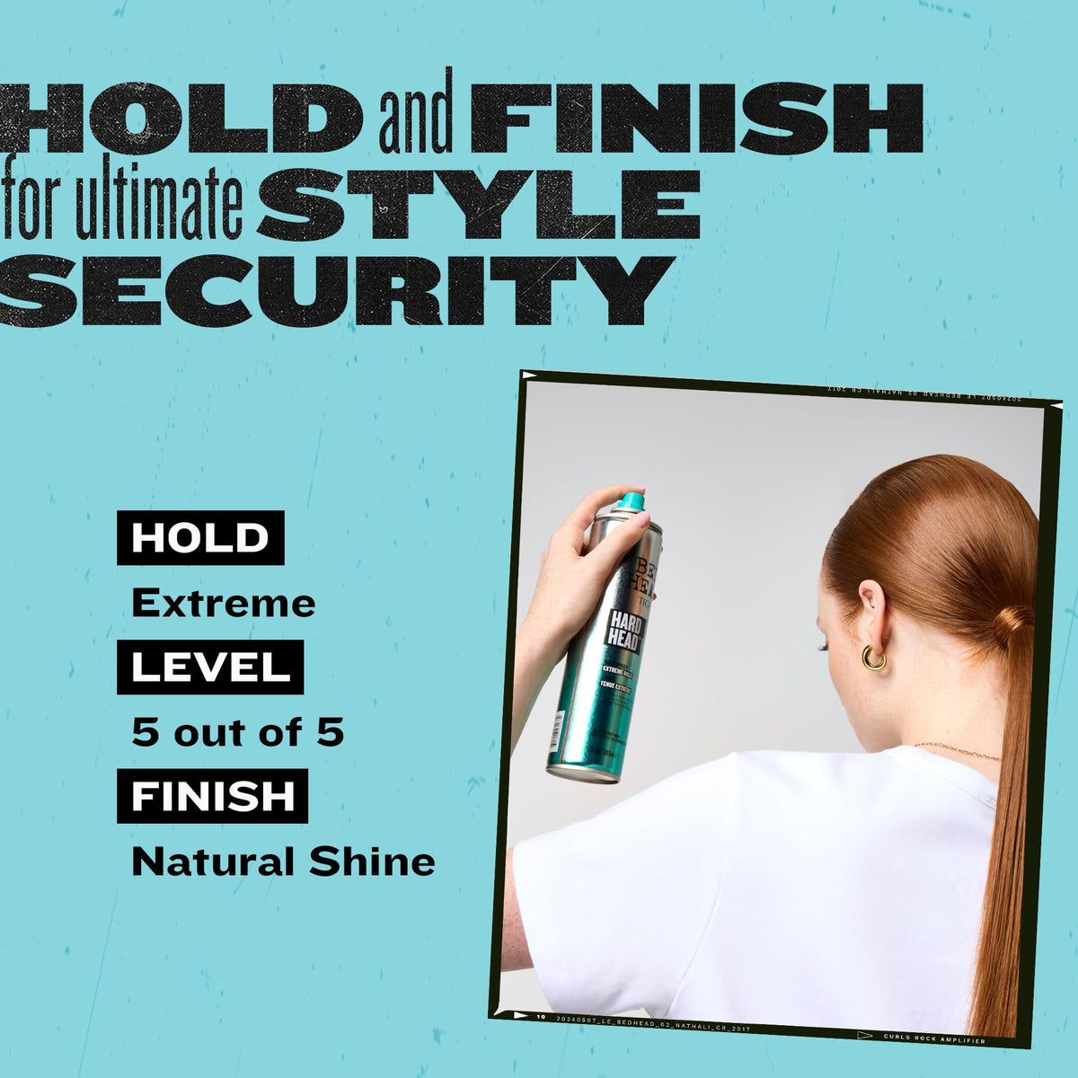 TIGI Bed Head Hard Head dries instantly for a quick set.