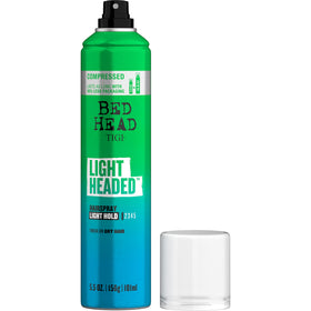 TIGI Bed Head Lightheaded spray dispersion shows light mist for natural finish
