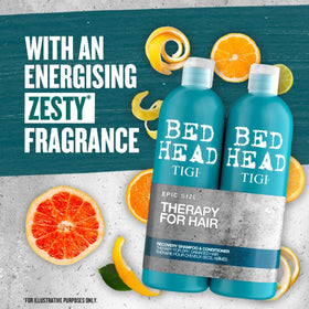 TIGI Bed Head Tween Recovery Shampoo label closeup hints at rejuvenating care