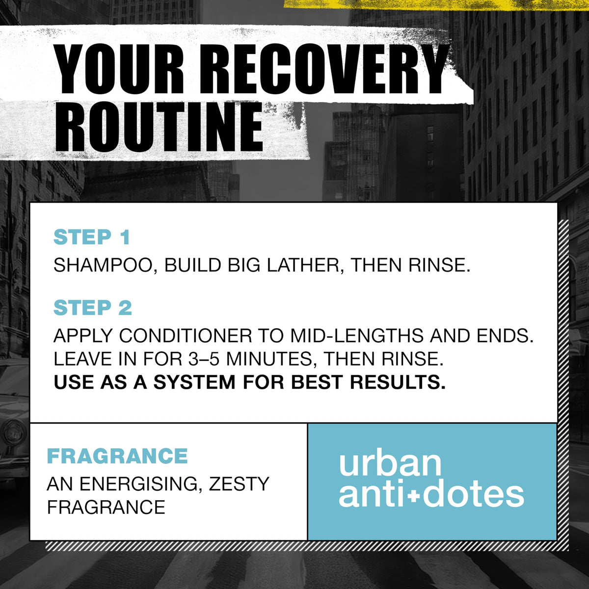 TIGI Bed Head Urban Anti+dotes Recovery Shampoo application ready for moisture restoration