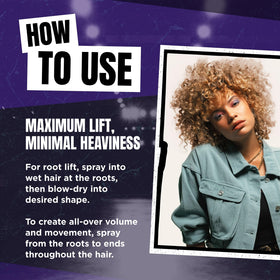 Mousse mist from TIGI Catwalk Root Boost for lightweight hold on fine hair