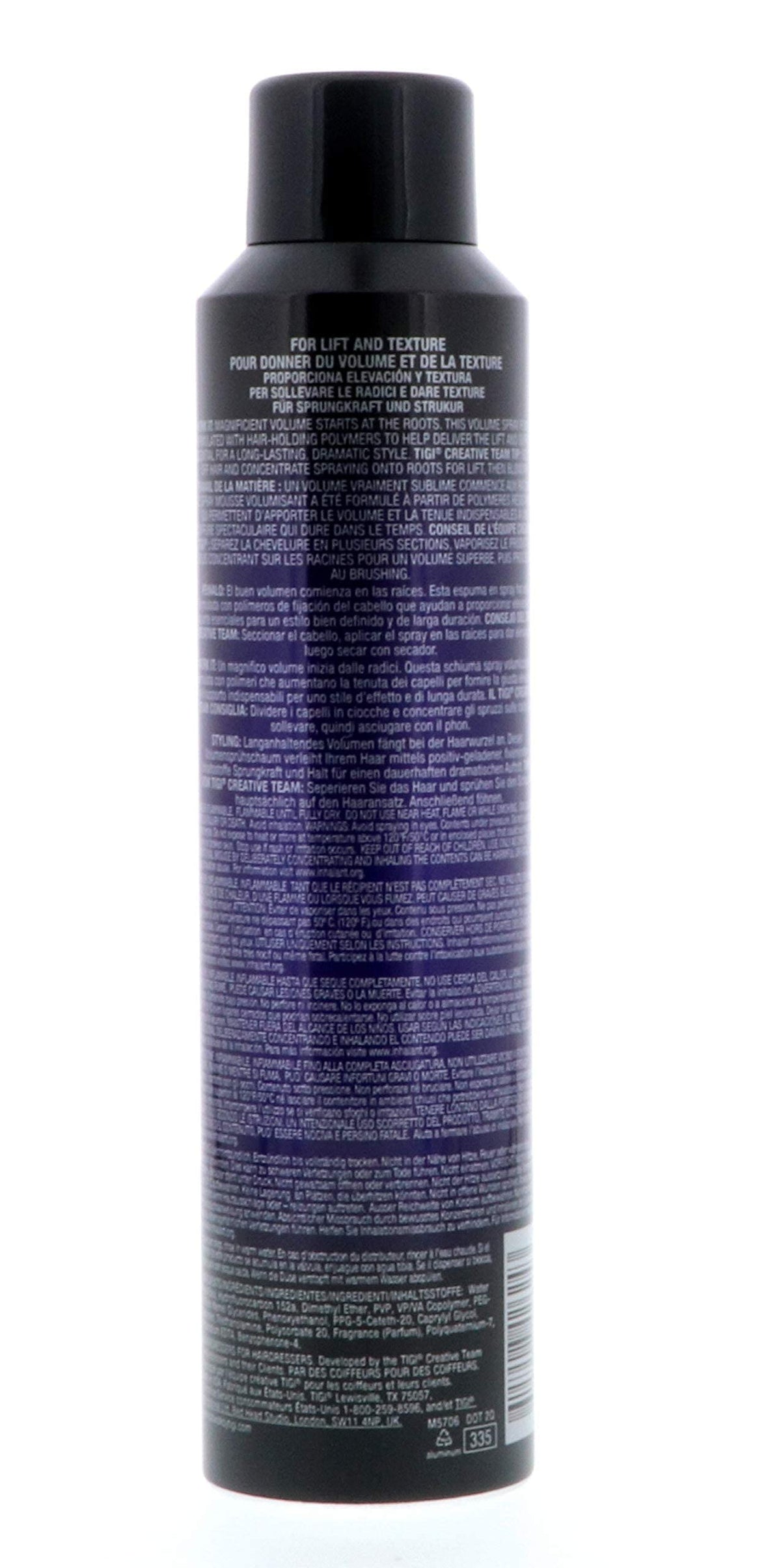 TIGI Catwalk Your Highness Root Boost Spray mousse-foam provides a light weightless feel