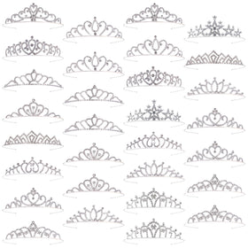 Tihebax 30-piece tiaras set with varied designs for versatile styling.