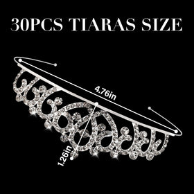 Tihebax silver crystal rhinestone tiara adds sparkle for weddings and parties.