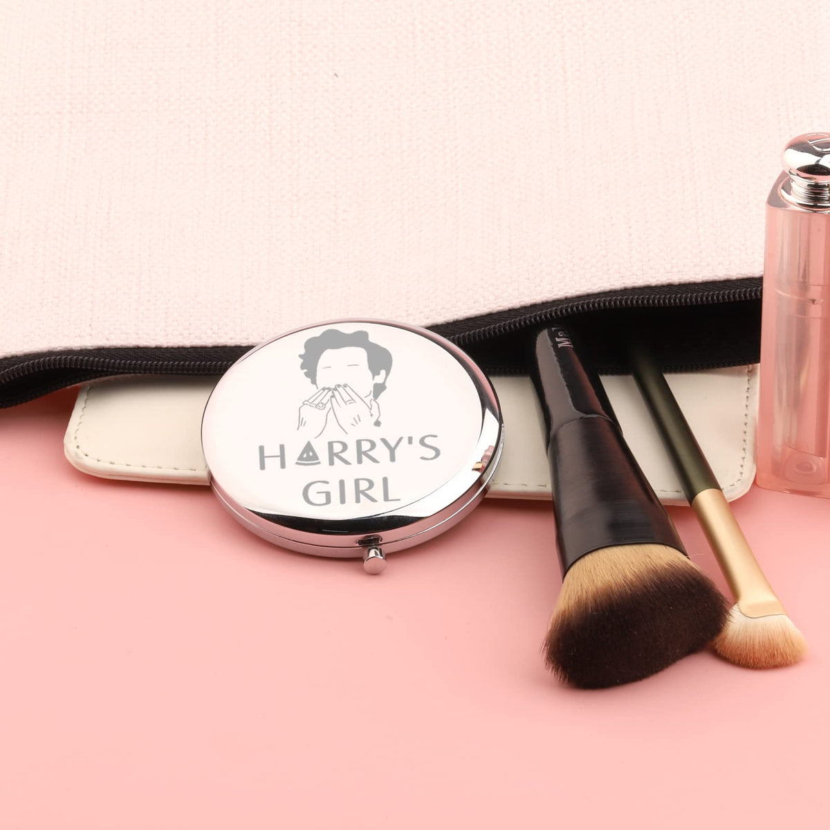 TIIMG magnifying mirror side for precise makeup inspection of tiny details.