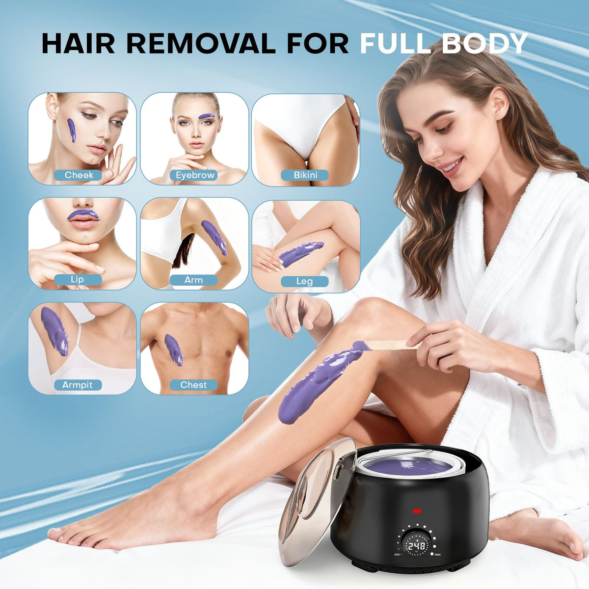 TIKESI waxing sticks in assorted sizes for precise, mess-free waxing