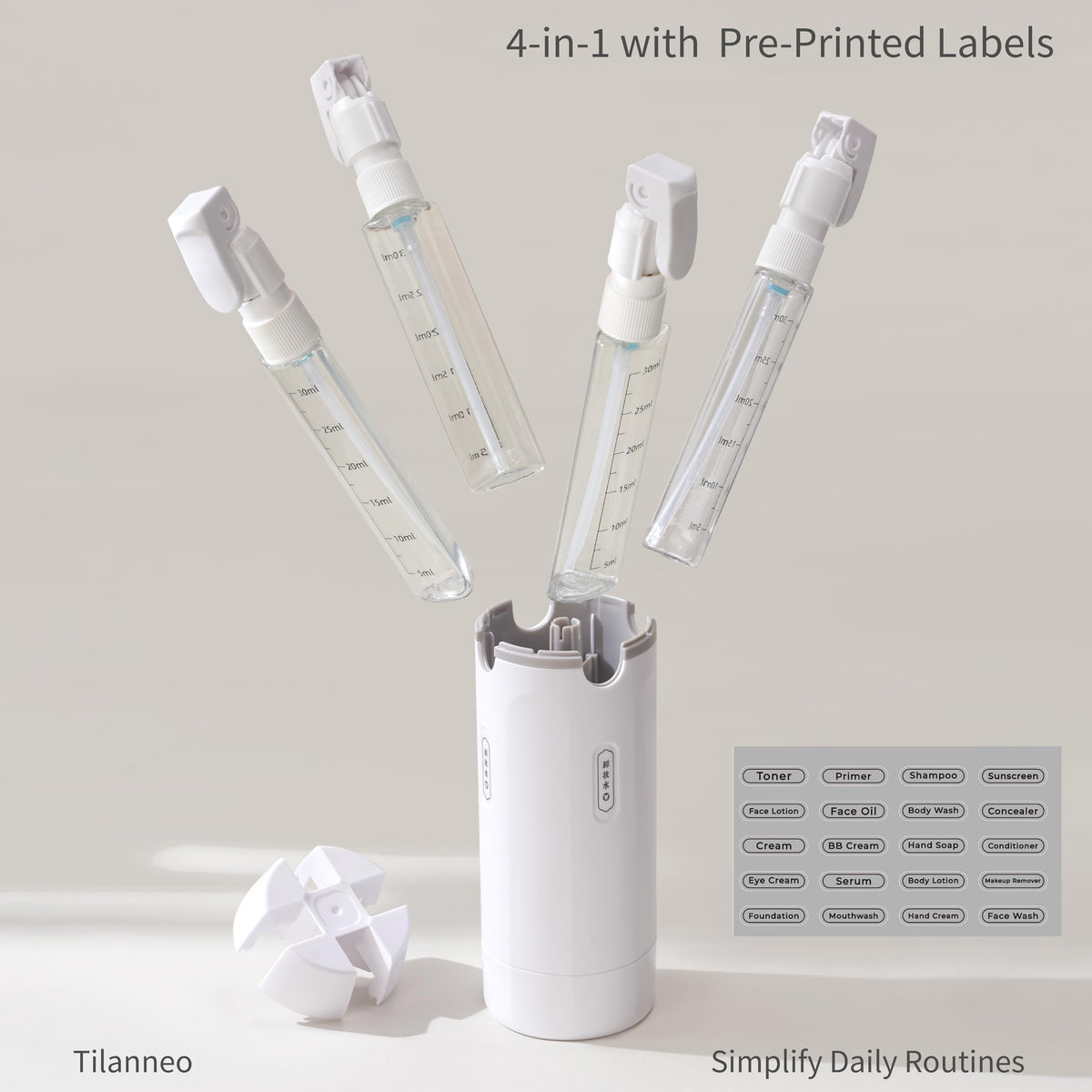 Tilanneo compact-travel-bottle fits in a carry bag without bulk.