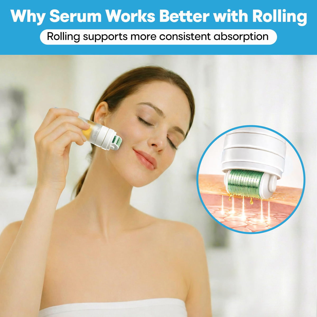 Tilcare Derma Roller on scalp use for comfortable glide.