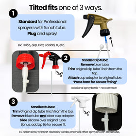 Tilted Spray Co 360 adapter primes automatically when needed