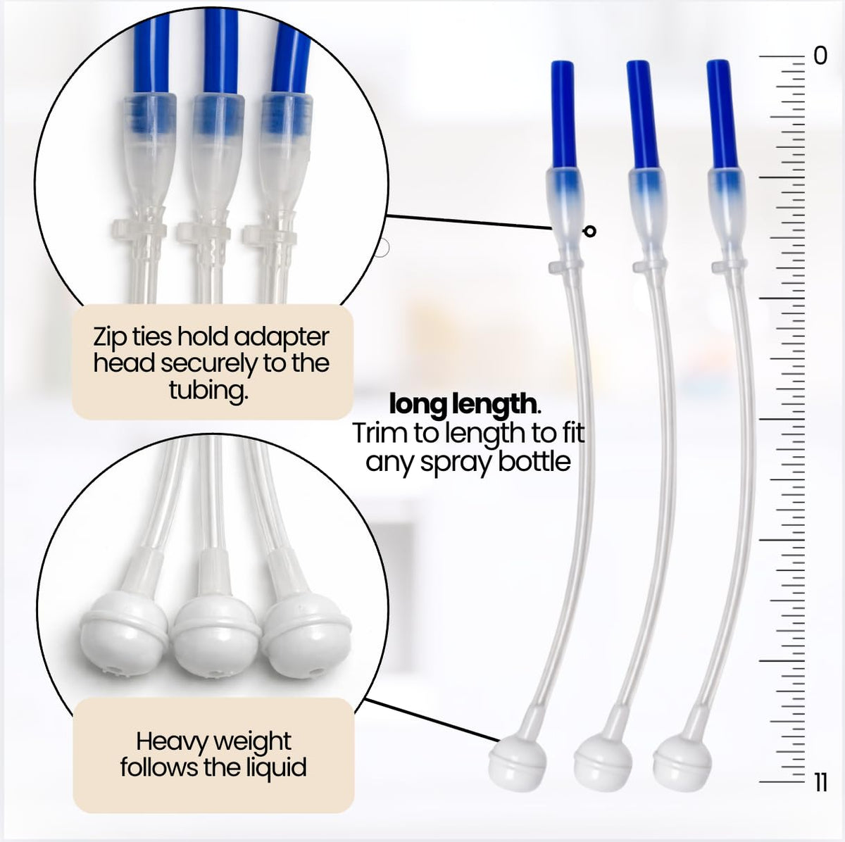 Tilted Spray Co 360 adapter with weighted dip tube ensures steady spray