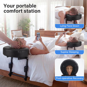 TIMBERHIDE adjustable face cradle angle for customizable, comfortable in-bed massages.