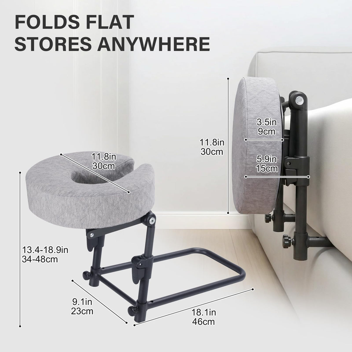 TIMBERHIDE adjustable face cradle supports comfortable bed-based massage sessions.