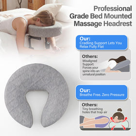 TIMBERHIDE memory foam pillow cradles the face with no eye pressure.