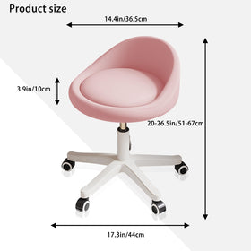 Timbertouch rolling stool demonstrates 360° swivel for flexible movement.