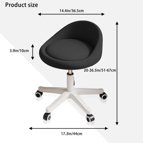 Timbertouch rolling stool height adjustment feature supports customized work heights