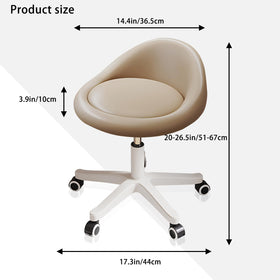 Timbertouch rolling stool demonstrating height adjustment for versatile desks and stations.