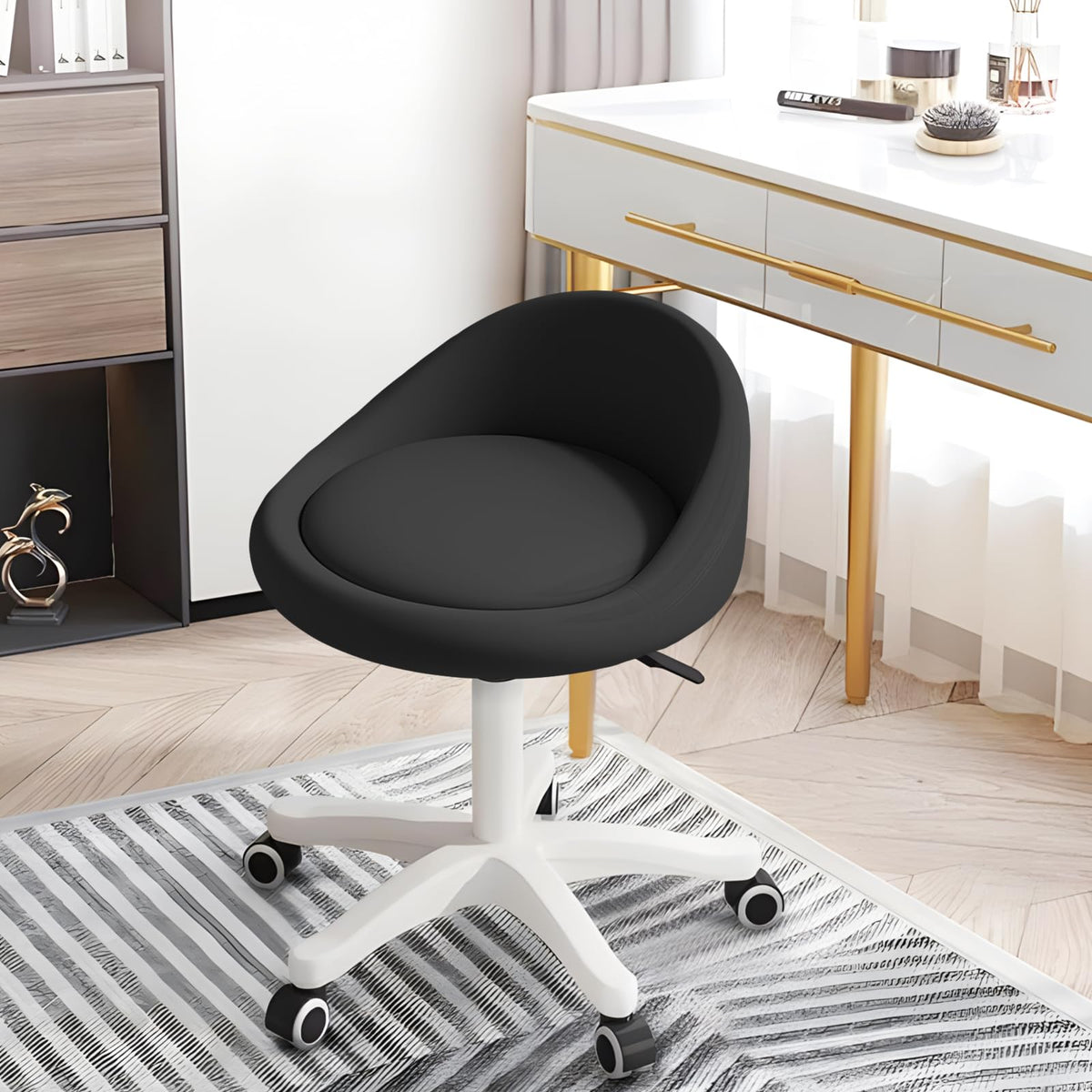 Timbertouch rolling stool versatile for salon office use across settings