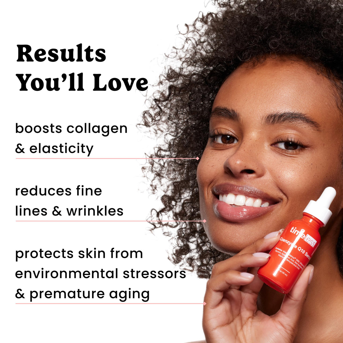 Timeless Skin Care serum texture shows quick absorption for daily use