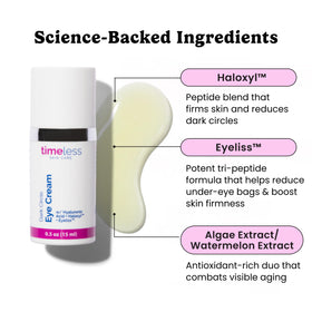 Eye cream pump dispenses a gentle amount for precise under-eye application