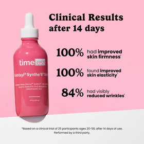 Timeless Skin Care Matrixyl Synthe’6 Serum pump application shows easy, quick nightly use.