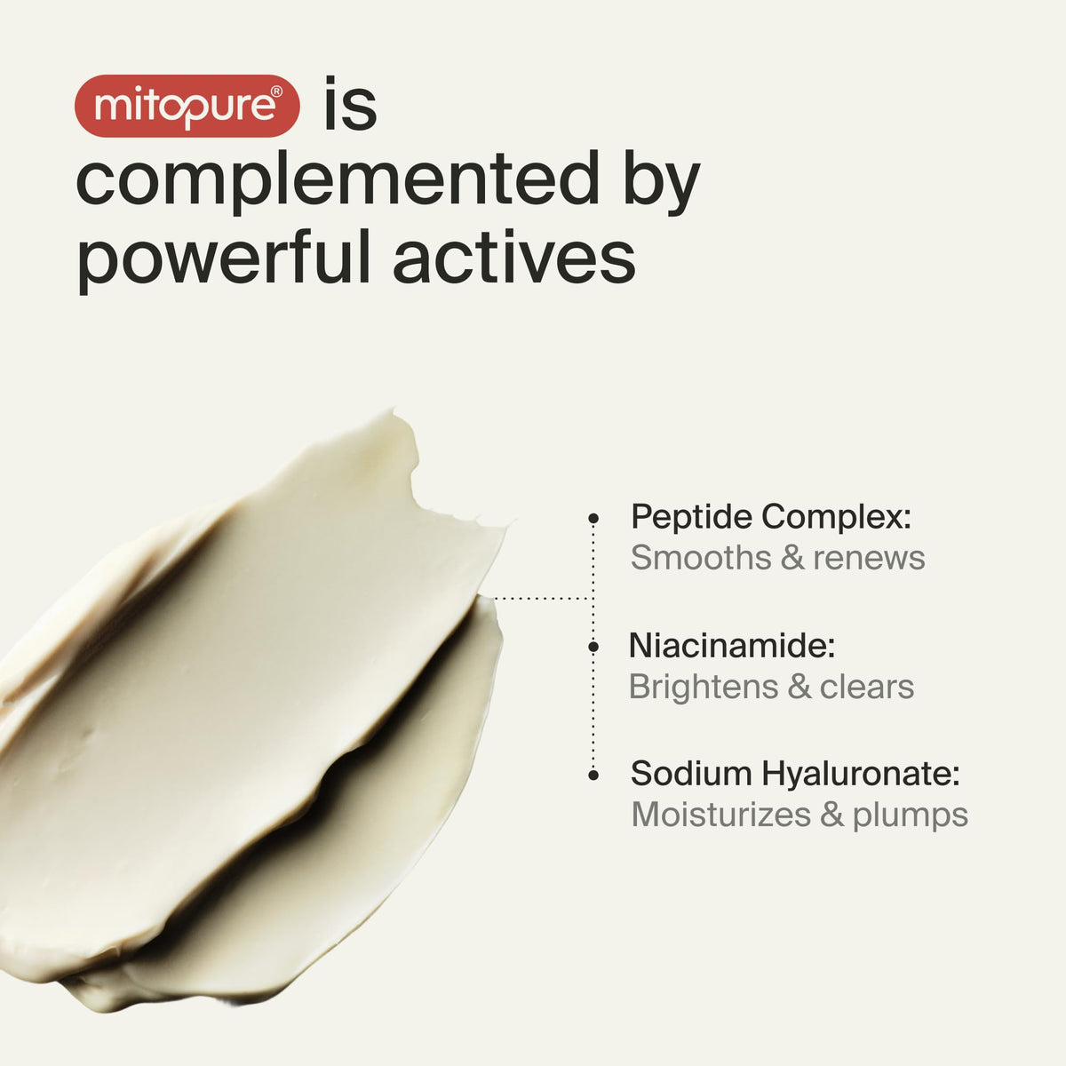 Ingredient focus: Mitopure and Niacinamide for healthy barrier in Timeline cream.