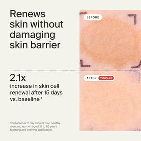 Timeline Mitopure exfoliator application close-up on skin surface
