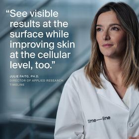 Timeline Mitopure exfoliator pump close-up demonstrating precise dispensing
