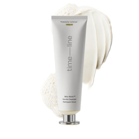 Timeline Mitopure Gentle Cleanser bottle with dense foaming mousse for gentle makeup removal