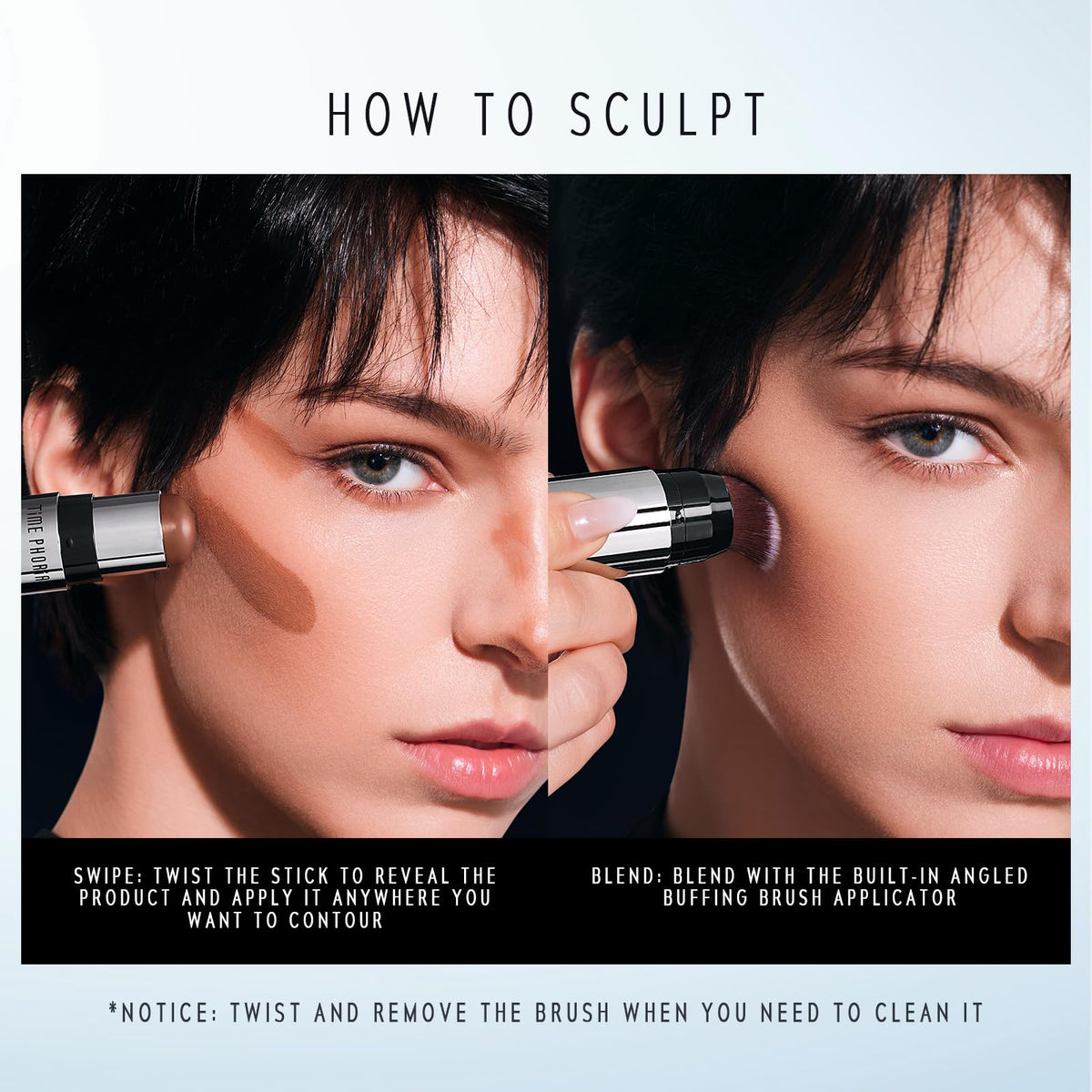 TIMEPHORIA Eclipse Spark removable brush enables hygienic touch ups anytime