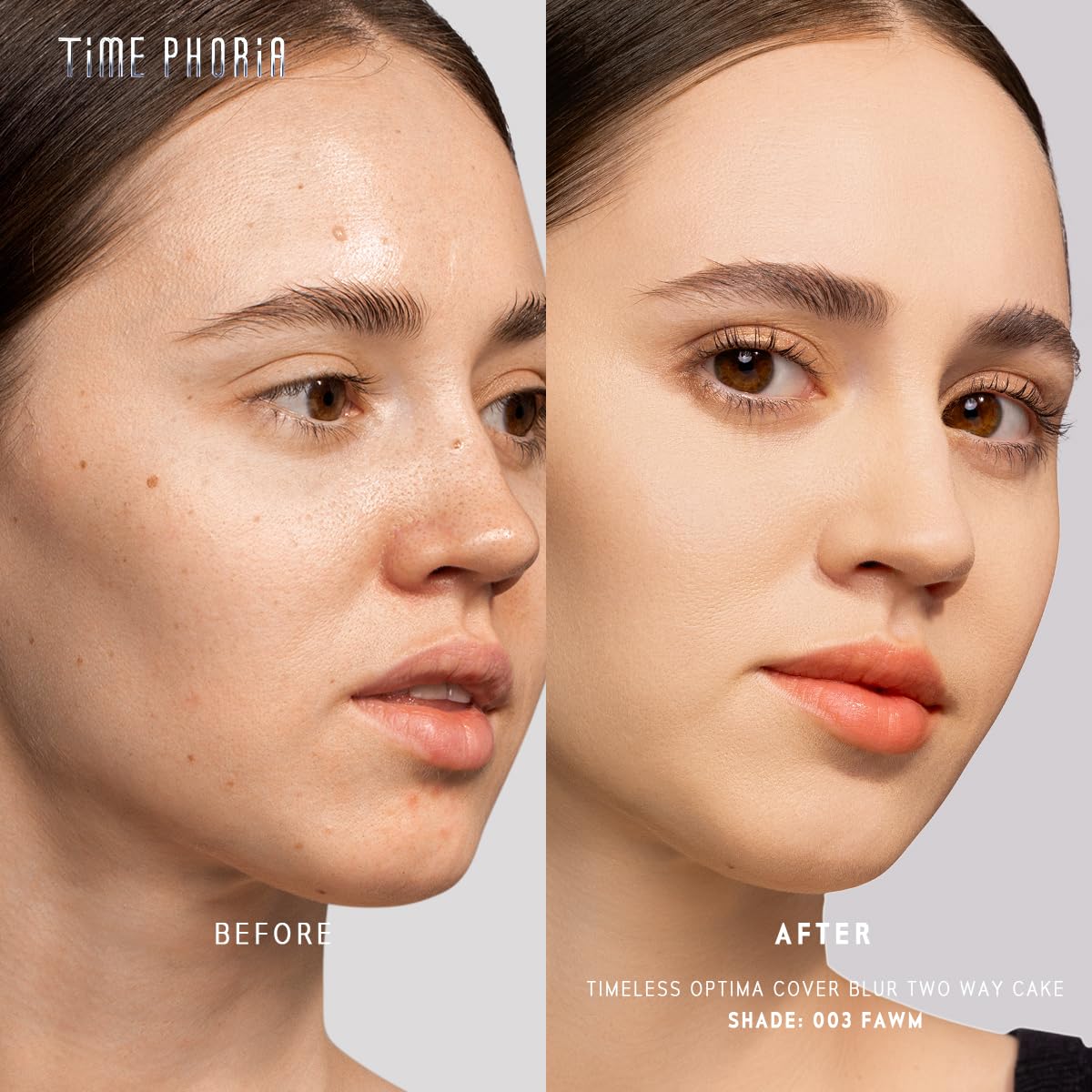 TIMEPHORIA double-sided applicator demonstrates precise, customizable base and touch-up use.