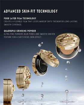 Timephoria Timeless Utopia Glow Cushion water-light formula shown for breathable texture.
