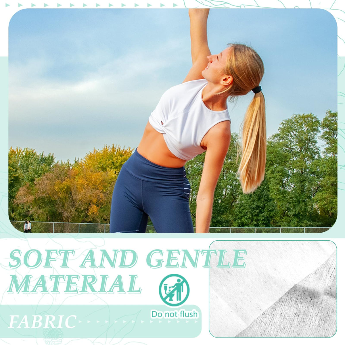 Timgle peppermint scented wipes provide a cooling, refreshing feel.
