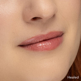 Swatches of Tina Davies Envy Cinnamon lip pigment for versatile blending.