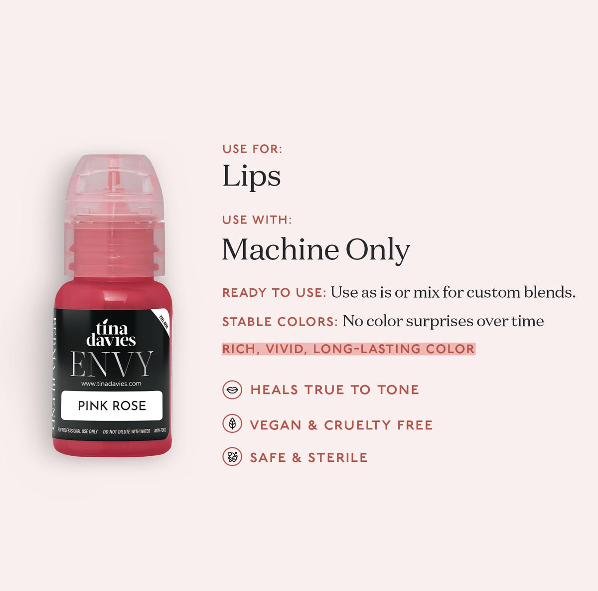 Tina Davies Envy high retention formula close-up