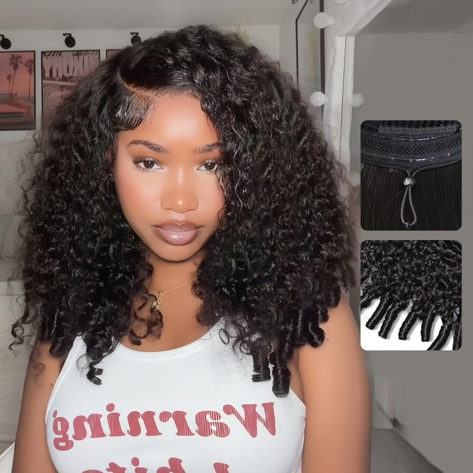 Tinashe Burmese curly wig front view with natural hairline for seamless wear.