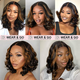 Tinashe Highlight Bob Wig 5x6 lace close-up near-skin tone blend