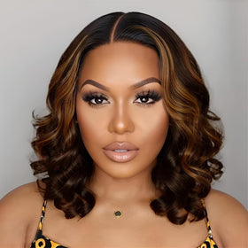 Tinashe Highlight Bob Wig front view with glueless fit and natural body wave