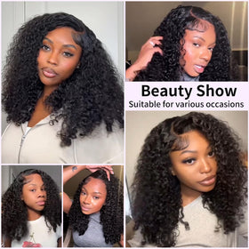 Tinashe Burmese curly wig with 6x5 HD lace detail.