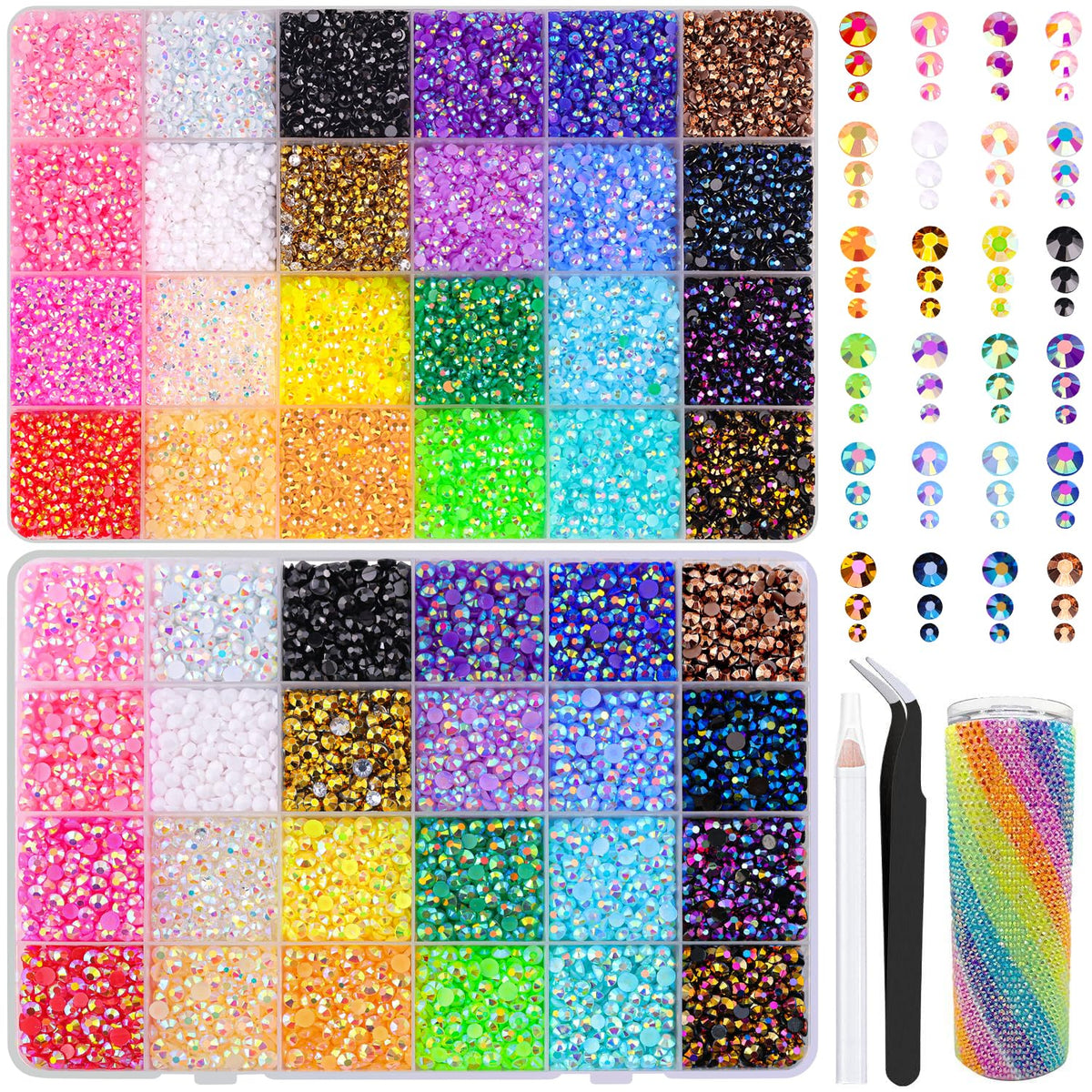 TINKRSTUFF jelly rhinestones 2-box set in 3-5 mm for vibrant DIY decorations