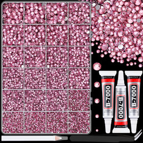 TINKRSTUFF resin rhinestones in dark pink 2–6 mm for versatile DIY sparkle.