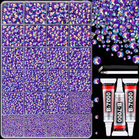 TINKRSTUFF 25000pcs rhinestones dark purple AB for vibrant DIY sparkle