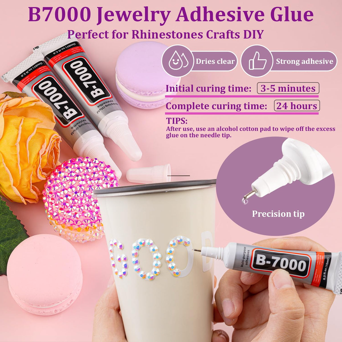 TINKRSTUFF B7000 glue bottle ensuring clear dry and strong adhesion