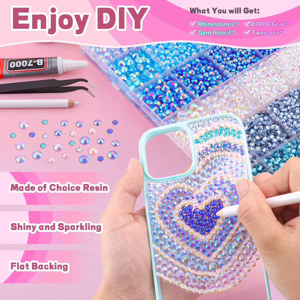TINKRSTUFF B7000 glue offers precise, mess-free adhesion.