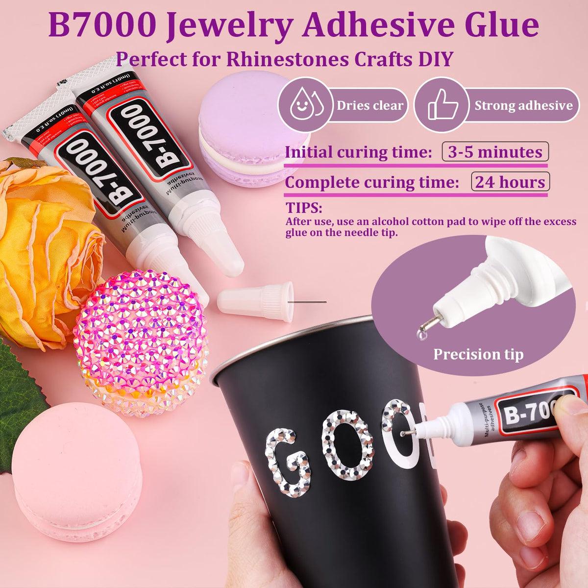 TINKRSTUFF B7000 precision nozzle supports clean glue application