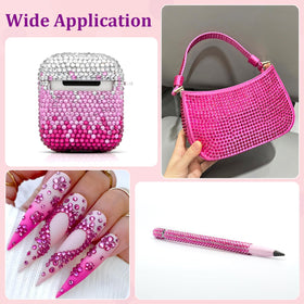 TINKRSTUFF rhinestones applied to shoes and tumblers for embellishment.