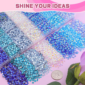 TINKRSTUFF blue rhinestones faceted crystals showcase brilliant shine for crafts.