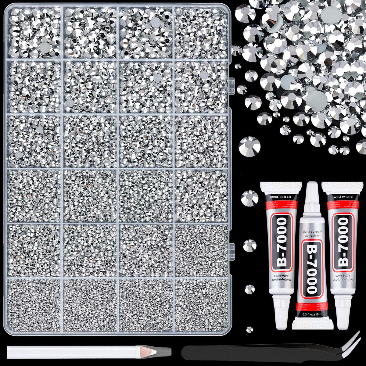 TINKRSTUFF resin rhinestones 25,000-piece box sparkles for DIY projects